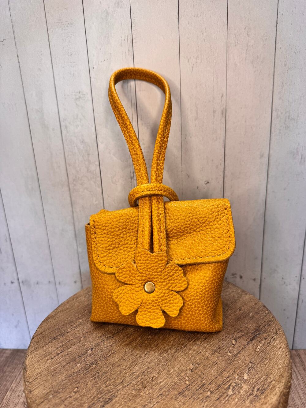 Portland Leather Blooming Wristlet Purse SUNSHINE YELLOW Clutch Yellow Bag